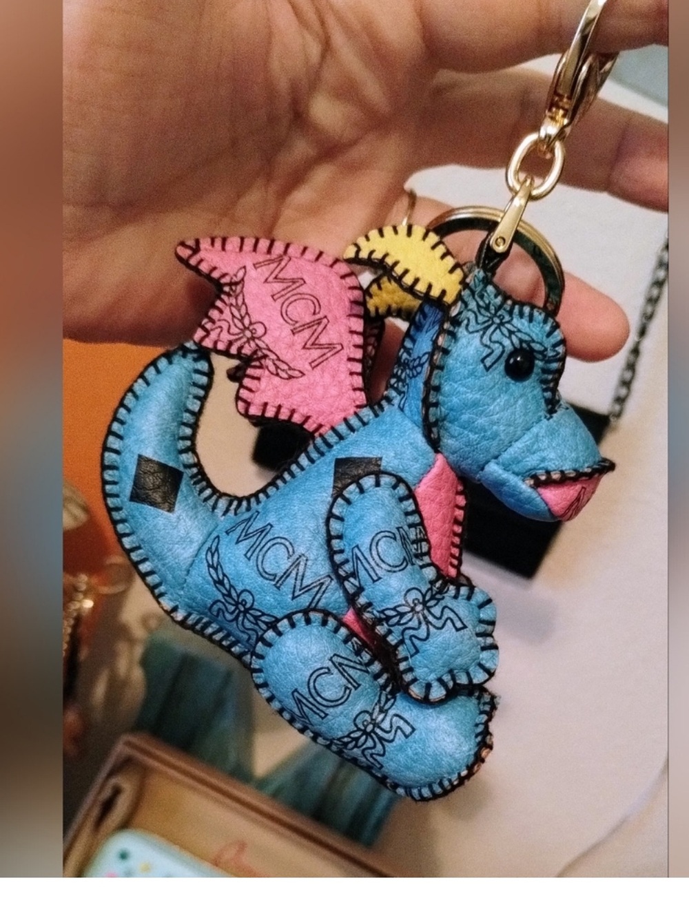 MCM 🔥 RARE Limited Edition Visetos Monogram Plush 3D Dragon Bag Charm/Keychain.